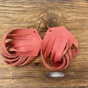 leather earrings, summer accessories, coral earrings, party outfit, boho western